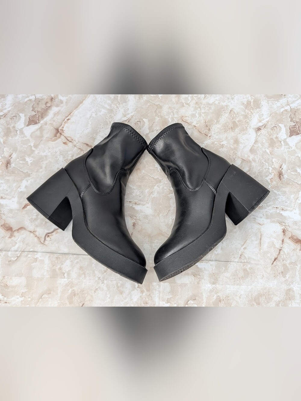 Madden Girl Ankle Boots Black Platform Block Heel Lug Sole Woman's Sz 7 - Picture 10 of 13